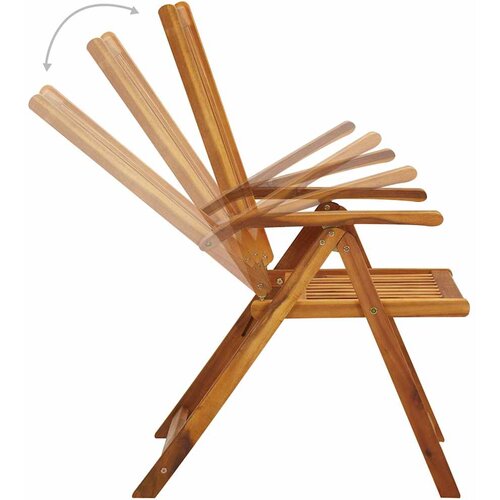  Sklopive stolice s jastucima 8 kom. Masivno bagremovo drvo Zelena 120 x 50 x 3 cm Slike