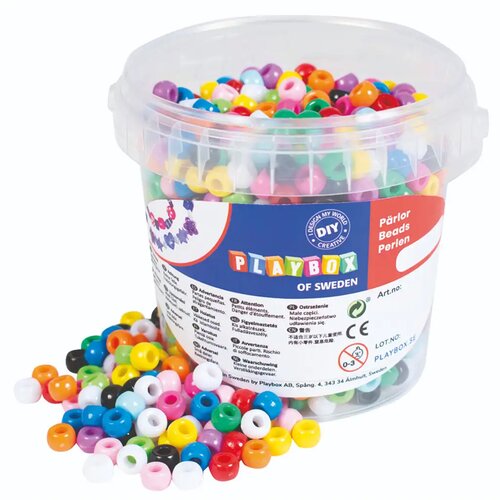 Playbox Set &scaron;arenih plastičnih perli koje se mogu kuhati, 1200 komada, u kanti Cijene