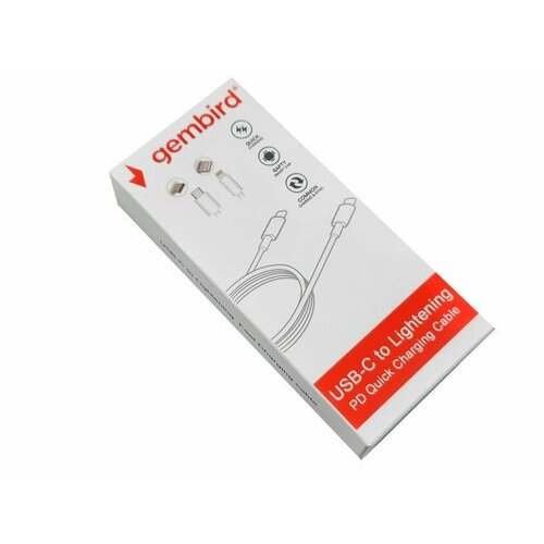 Gembird CCP-AMCM-LIGHT-1.8M USB 2.0 Type-C to iPhone Lightening 8-pin QC3.0, 1.8m WHITE 271 USB kabl Cene
