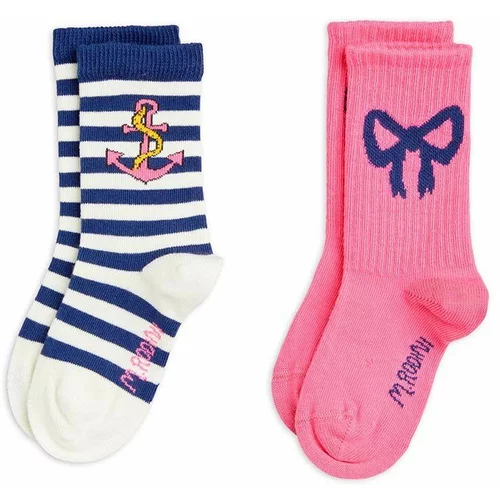 Mini Rodini Dječje čarape 2-pack boja: ružičasta