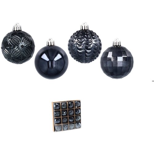  Set od 16 kuglica za božićno drvce, 6 cm, siva Slike