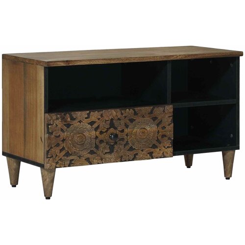 TV ormar s ladicama Smeđa 80 x 33,5 x 46 cm Čvrsto drvo manga Cene