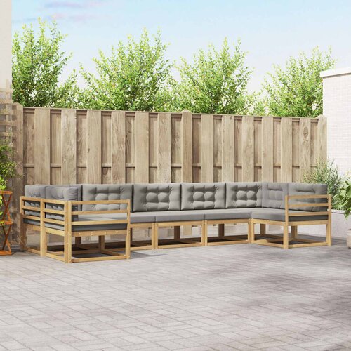  Set vanjskih sofa 7 kom. Bijela i svjetlosiva Smeđa 404 x 166,5 x 73 cm Cene