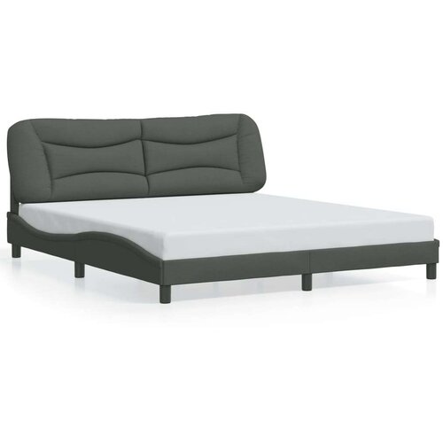 VidaXL Okvir za krevet s uzglavljem tamnosivi 180 x 200 cm od tkanine Slike