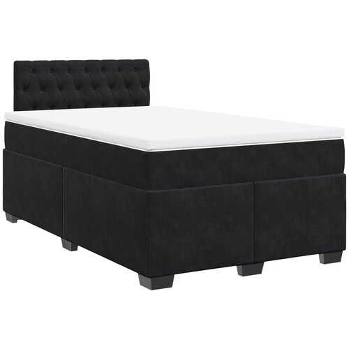 VidaXL Box spring postelja z vzmetnico črna 120x190 cm žamet, (21310732) Slike