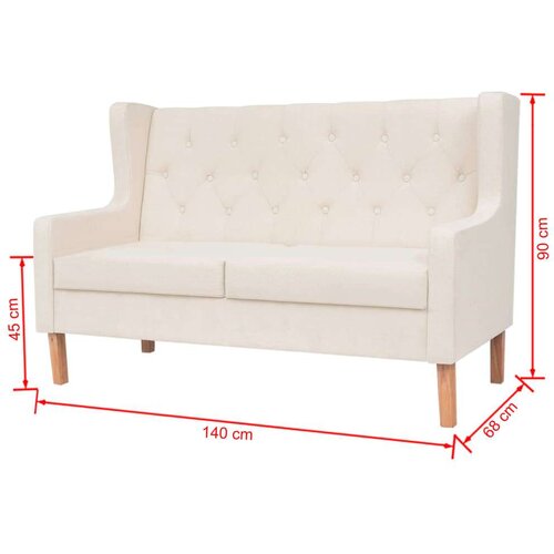  2-dijelni set sofa od tkanine krem bijeli Slike