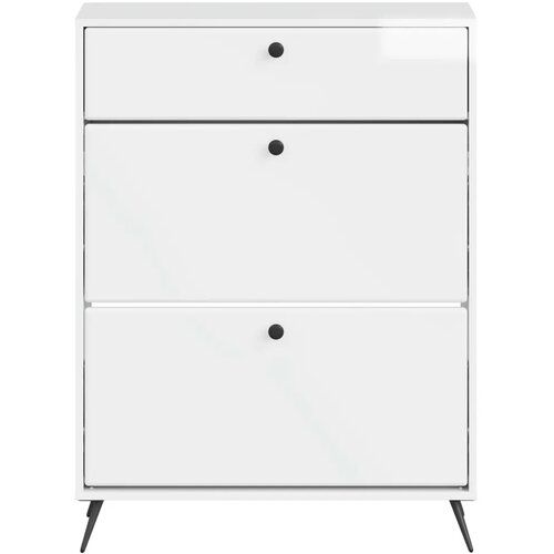  Ormar za cipele BREDA 78 x 24 x 103 cm Konstruirano drvo - Bijela visokog sjaja Slike