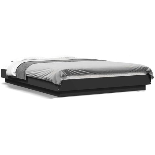 vidaXL okvir za krevet s led svjetlima crni 120 x 200 cm drveni Cene