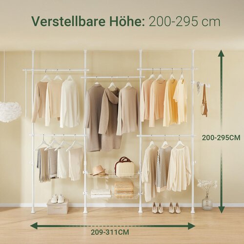 SoBuy STOJEČE OBE&amp;Scaron;ALO z dvema policama Bela 62x75x200cm Minimalističen Slike