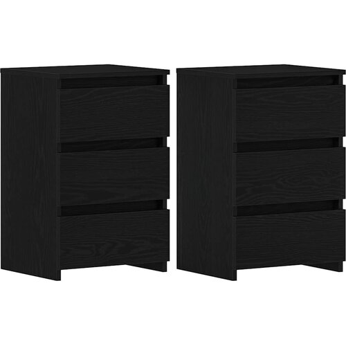  Noćni ormar s ladicama 2 pcs Crni hrast 40 x 35 x 62,5 cm Slike