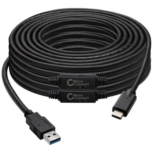 MicroConnect Kabel USB C-A 3.2, 10m, črn Gen 1x1, 5Gbps, 5V/1.5A, (5000117566) Slike