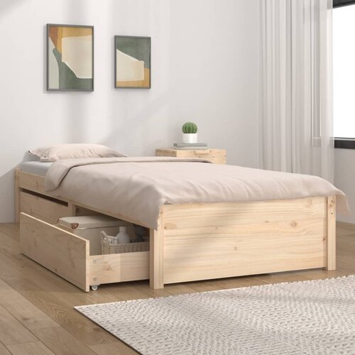 VidaXL Posteljni okvir s predali 75x190 cm 2FT6 Slike