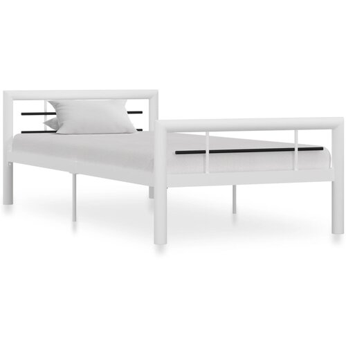 VidaXL posteljni okvir bel in črn kovinski 90x200 cm Slike