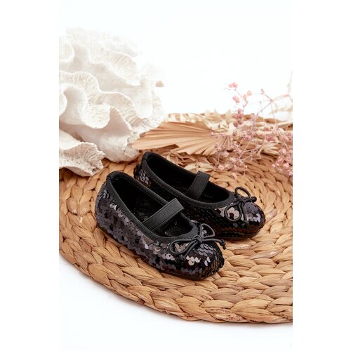 Kesi Children&amp;#039;s ballerinas decorated with sequins, Black Weries Slike