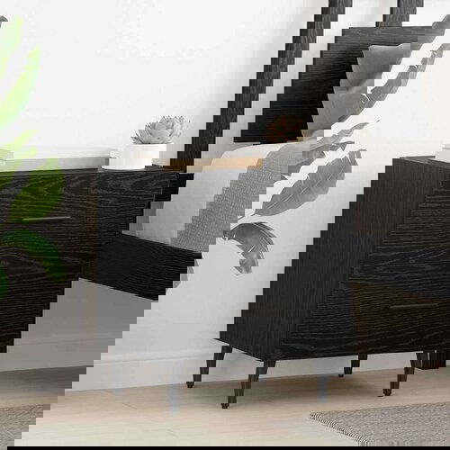  Nočna omarica s predalom 2 pcs Črni hrast 40 x 35 x 47.5 cm, (5000069593) Cene