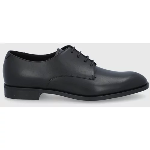 Emporio Armani Kožne cipele za muškarce, boja: crna