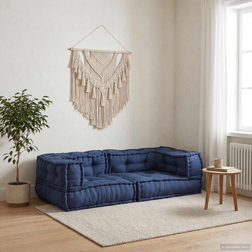  Modularna sofa 3 pcs Indigo 140 x 70 x 36 cm Tkanina Slike