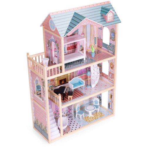 ECO TOYS drvena kuća za lutke, 11 komada namje&amp;scaron;taja Slike