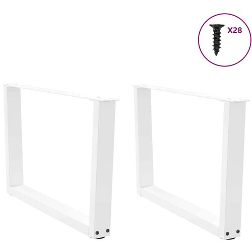  Noge za blagovaonski stol V-oblika 2 kom bijele 70x(42-43 3) cm Slike