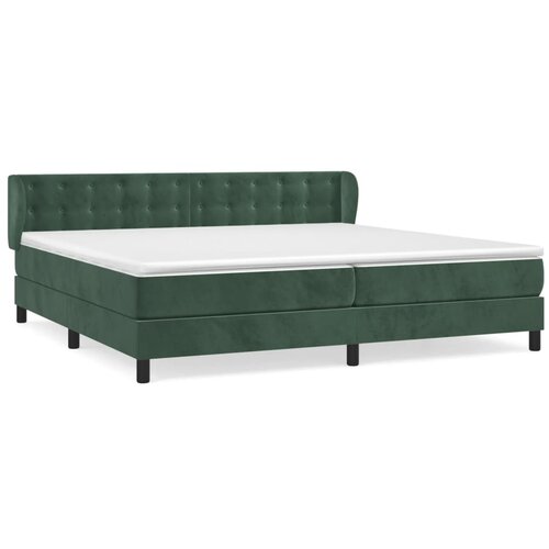 VidaXL Box spring postelja z vzmetnico temno zelena 200x200 cm žamet, (20901294) Slike