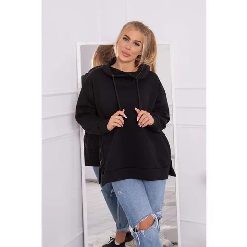 Kesi Insulated sweatshirt with a zipper on the side black