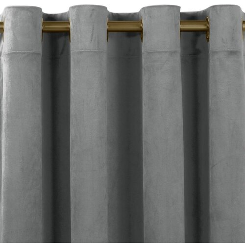  Curtain VILA color graphite style classic golden gold metal eyelets velvet 265x300 HOMEDE Slike