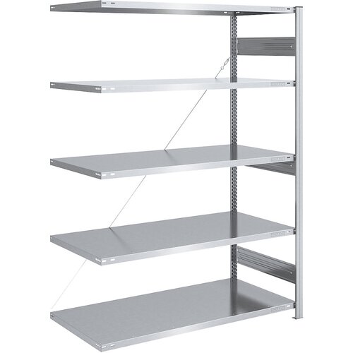 eurokraft pro Sestavljivi regal za velike obremenitve, pocinkan, višina regala 2000 mm, priključni regal, ŠxG 1300 x 800 mm Cene