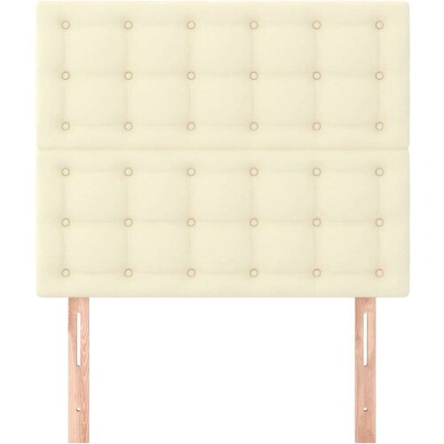  Uzglavlja 2 kom krem 90x5x78/88 cm od umjetne kože Slike