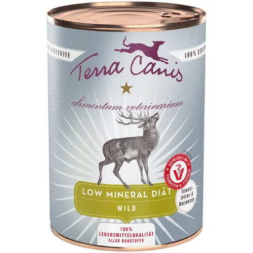 Terra Canis Varčno pakiranje Alimentum Veterinarium Low Mineral dietna hrana 12 x 400 g - Divjačina
