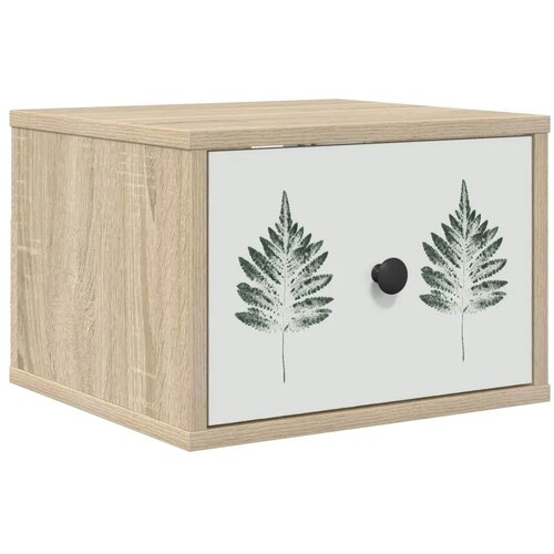  Wall-mounted noćni ormarić HANAU Hrast sonoma 36 x 33 x 25 cm - Hrast sonoma Zeleni uzorak li&amp;scaron;ća 1 Slike