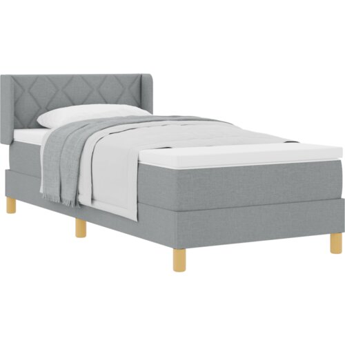  Krevet s kutijom s madracem svjetlosiva 90x200 cm tkanina Slike