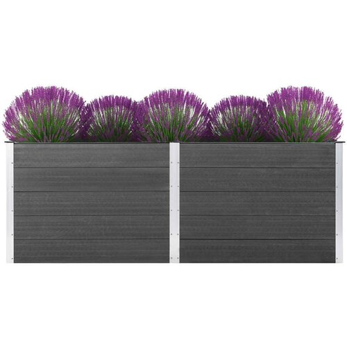  Posuda za sadnju 250 x 100 x 54 cm WPC siva Slike