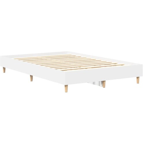  Okvir za krevet bijeli 120 x 200 cm konstruirano drvo Slike