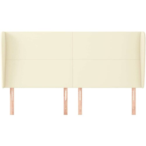  Uzglavlje s u&amp;scaron;ima krem 163x23x118/128 cm od umjetne kože Slike