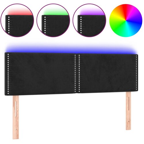 Maison Chic led posteljno vzglavje - vzglavna omarica - nočna omarica črno 144x5x78/88 cm blago, (21713121) Cene