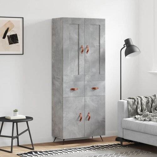 vidaXL Visoka komoda betonsko siva 69,5x34x180 cm inženirski les Cene