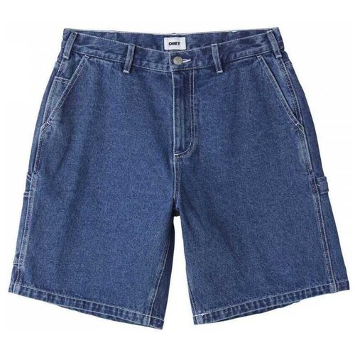 Obey Kratke hlače &amp;amp; Bermuda Bigwig denim carpenter short Modra Slike