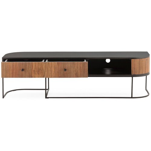 MOME TV komoda od masivnog manga u prirodnoj boji 160x45x40 cm Curve &amp;ndash; Slike