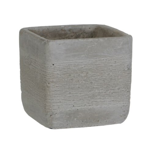 X Okrasni cvetlični lonec Kane (12,5 x 12,5 x 12 cm, imitacija cementa, svetlo siva) Slike
