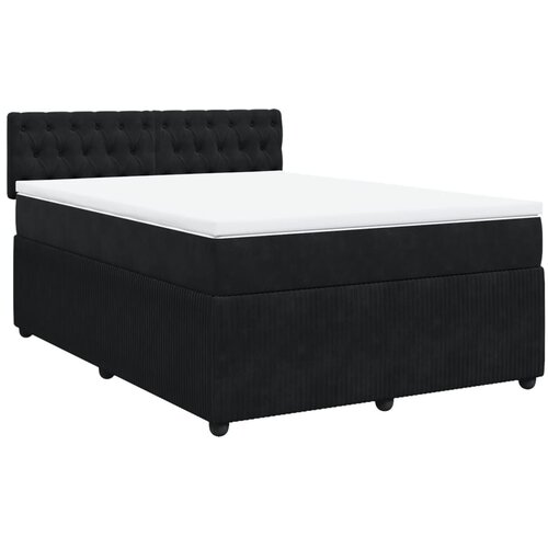 Maison Chic Box spring posteljni - Vzmetna postelja z vzmetnico črn 140x190 cm žamet SL24516, (21879479) Cene
