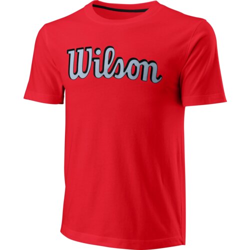 Wilson Pánské tričko Script Eco Cotton Tee-Slimfit Red L Slike