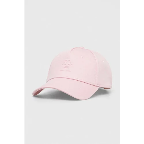 Tommy Hilfiger Bombažna bejzbolska kapa roza barva