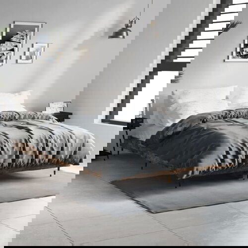 The Living Store Posteljni okvir dimljeni hrast 120x190 cm inženirski les - Posteljni Okvir, (21527323) Cene