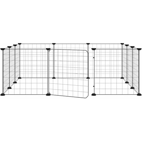  Kavez za kućne ljubimce s 12 panela i vratima crni 35x35 cm čelik Slike
