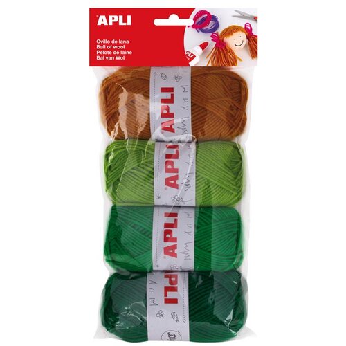 Apli Klobčiči volne zeleni toni 50g 4 kos, (20455713) Slike