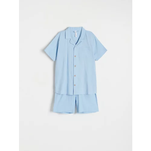 Reserved - Komplet dvodijelne pidžame od mješavine viskoze - plava