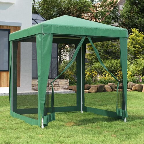 VidaXL &amp;scaron;ator za zabave s 4 mrežasta bočna zida zeleni 2 x 2 m hdpe Slike