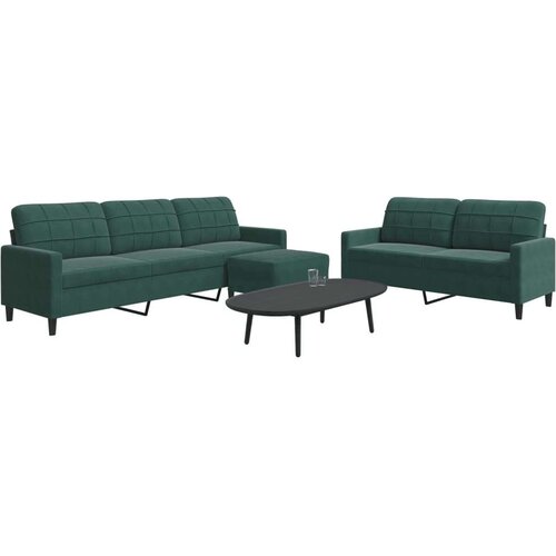 vidaXL 3-dijelni set sofa s jastucima tamnozeleni baršunasti Cijene