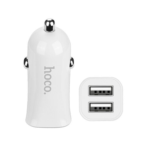 Hoco Avtopolnilec Z12 2xUSB 5V / 2,4A, bel (hitri polnilnik) Slike
