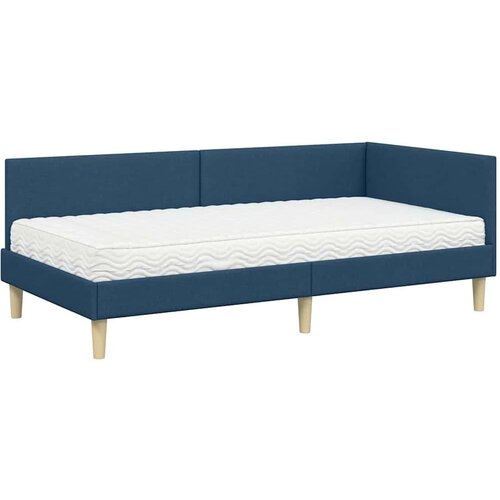  Kutni krevetni okvir s madracem Ostalo 2 pcs Plava tkanina Slike